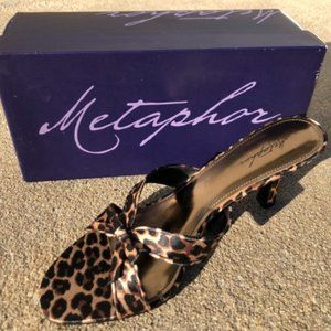 Metaphor Leopard "Marie" Heeled Sandal - Size 10M (US)